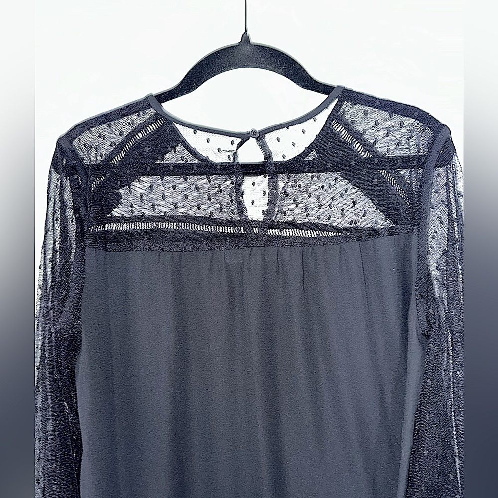 Loft Black Ruffle Blouse